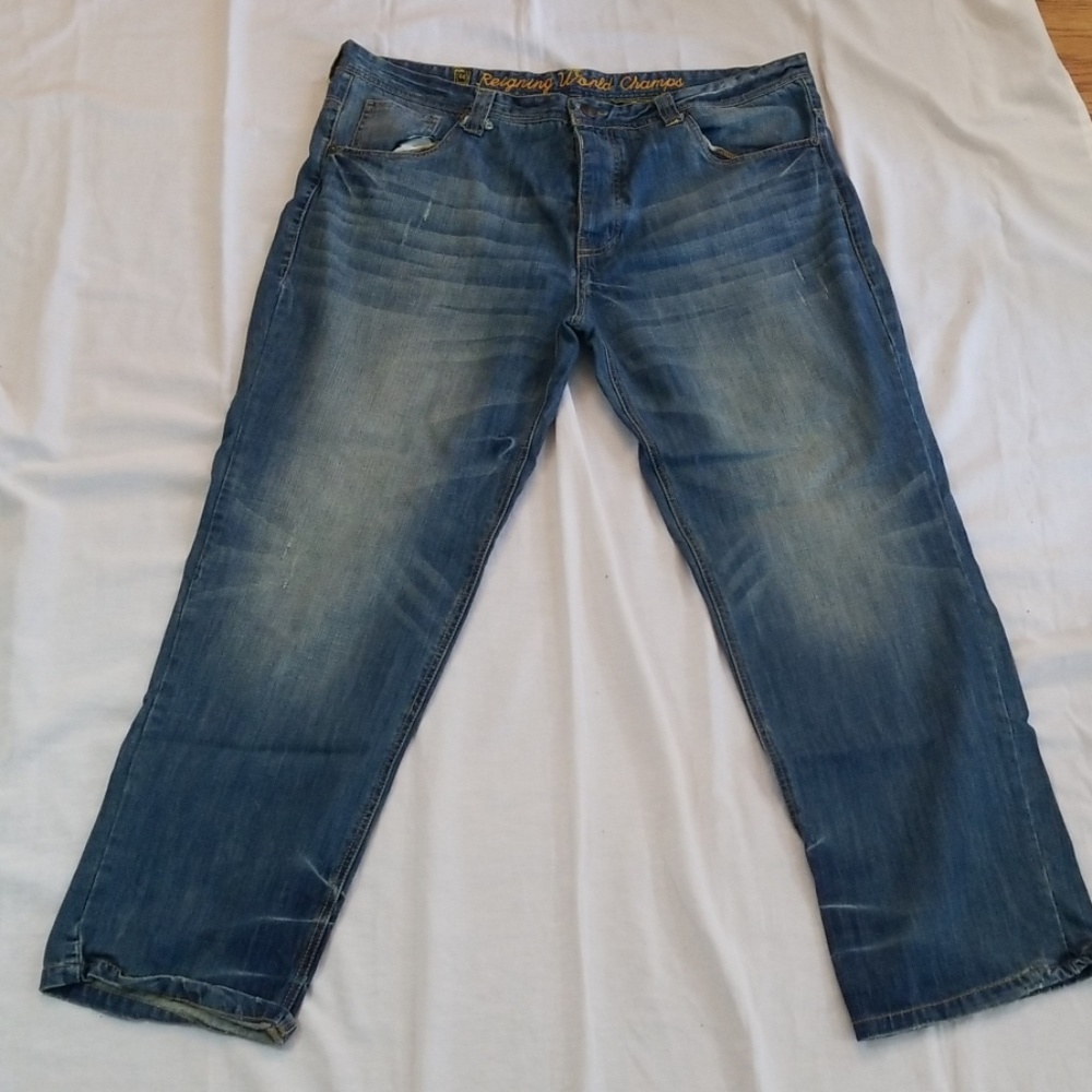 Parish Nation Blue Jeans Button Fly Fade